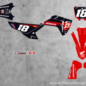Kit déco Honda 250/450 CRF HRC 2026 Black red