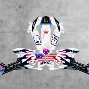 KIT DÉCO CASQUE SEMI-PERSONNALISÉ BELL MOTO 10 MONSTER ENERGY MARBLE WHITE